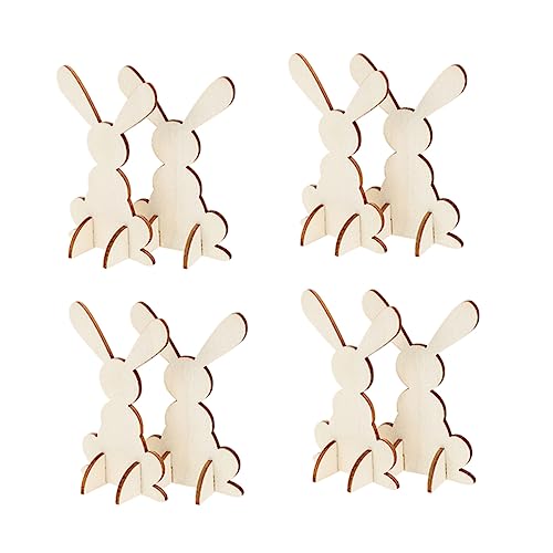 Tofficu 1 Satz Hasenschmuck Aus Holz Ausgestopft Hasenkostüm Meerschweinchen Plüsch Kaninchen Wurf Häschen Selber Machen Osterhasen-statue Hase Aus Holz Khaki 8st von Tofficu