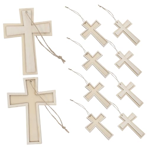 Tofficu 1 Satz Holzkreuz Unvollendete Holzausschnitte Zum Basteln Unlackierte Holzformen Kirchendekoration Diy-bastelsets Unbemalte Kreuzformen Diy-bastelideen Buchsbaum 12st von Tofficu