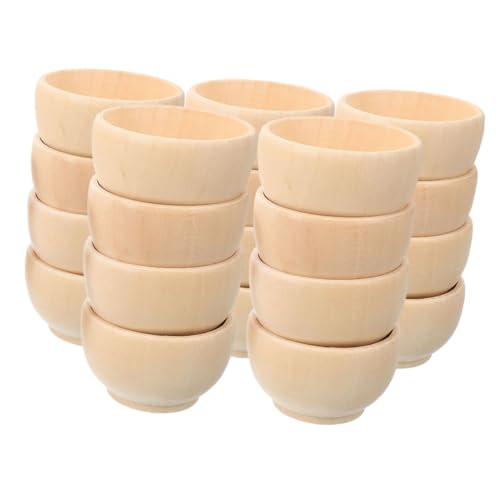 Tofficu 1 Satz Kleine Holzschale Deckelfläschchen Hausdekoration Staubschutz Staubstopfen Wohnkultur Diy Holzdeko Mini Holzschalen Holzausschnitte Unvollendet Ornamente Malen Beige 20st von Tofficu