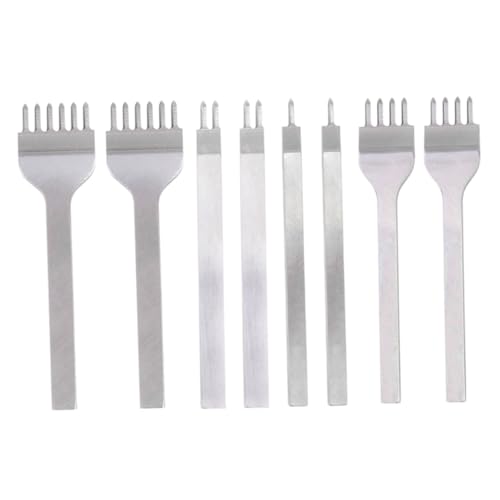 Tofficu 1 Satz Lederstanzwerkzeug Diy-zinke Lederhandwerk Lederbearbeitung Rundlochmeißel Locher-kit Metall Silver 8st von Tofficu