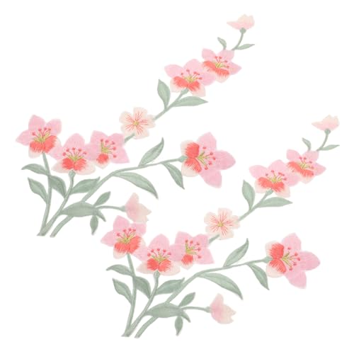 Tofficu 1 Satz Magnolienbeet Transparent Dekorative Applikationen Gestickte Blumenflecken Mantelflicken Patches Aufnähen Bestickte Aufnäher Für Kleidung Stickereiflecken Polyestergarn 2st von Tofficu