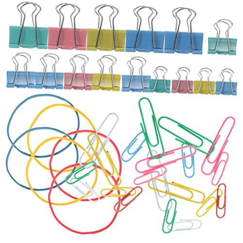 Tofficu 1 Satz Mappe Kabelclips selbstklebend sortiert Medium Bindeklammern Bulk Jumbo-Büroklammern Klemmbretter Miniclips schnellhefter bunt Büroklammern Büro farbige Heftklammern Plastik von Tofficu