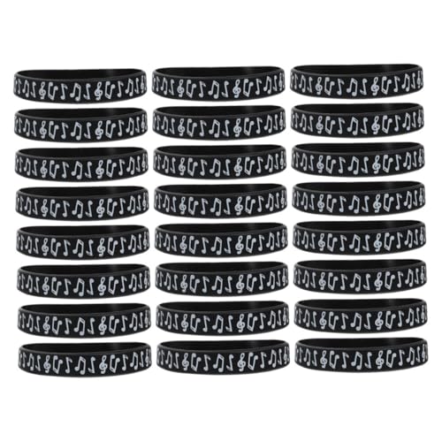 Tofficu 1 Satz Musiknoten-armband Gefälligkeiten Zum Thema Rockgitarre Rock-party-dekorationen Individuelle Armbänder Für Männer Musikalische Silikonarmbänder Black Kieselgel 24st von Tofficu