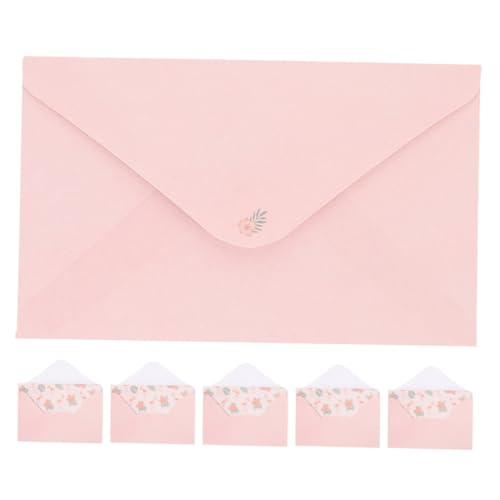 Tofficu 1 Satz Niedliches Blumenset briefumschläge set briefumschläge vintage Dankeskarten-Set Grußkarten Umschlag grußkarten set Brief schreiben kleine Einladungsumschläge Papier Rosa von Tofficu