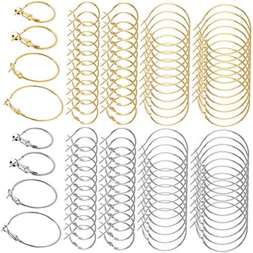 Tofficu 1 Satz Ohrring Creolen Aus Sterlingsilber Nasenringe Ohrhaken Für Die Schmuckherstellung Nieten Goldene Creolen Für Damen Reifen Für Die Schmuckherstellung Zappeln Legierung 96 Stk von Tofficu