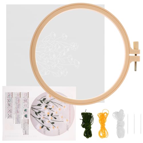 Tofficu 1 Satz Organza-Stickerei häkeln Nähen Stich Schmuck Bausätze embroidery set hand made embroidery thread strickset knit set Stickerei-Starter-Kit handgefertigte Stickpackungen Garn von Tofficu