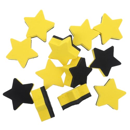 Tofficu 1 Satz Pentagramm-whiteboard-radierer Whiteboard Radiergummi Magnethaftender Radiergummi Tafelwischer Set Klassenzimmerzubehör Eva Radiergummis Lehrergeschenk Filzstoff Yellow 20st von Tofficu