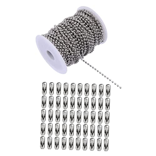 Tofficu 1 Satz Perlenkette Kugelkette dekorative Perlen Kettenverlängerungen Halskette aus Stahl edelstahlketten pearl necklace halsreif Hundemarkenkette DIY-Ketten Rostfreier Stahl Silver von Tofficu