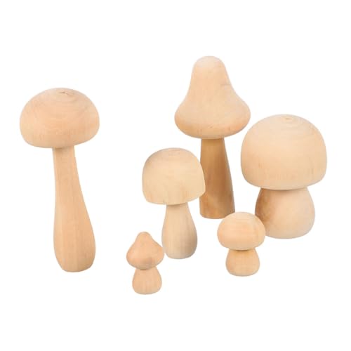 Tofficu 1 Satz Pilzspielzeug Aus Holz Pilzdekor Kleiner Pilz Pilzmodellierspielzeug Pilz Hocker Minifigur Bastelset Basteln Für Kreatives Malspielzeug Pilz Selber Machen 6st von Tofficu