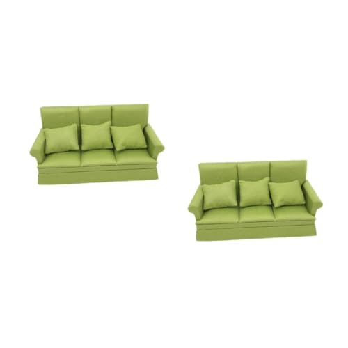 Tofficu 1 Satz Puppenstubensofa Glühbirnen für den Haushalt Puppenstubenmöbel Mini Sofa für Puppenhaus Sofaset für Puppenhaus Spielzeugcouch für Puppen Miniatur-Hausaccessoires Birke Green von Tofficu