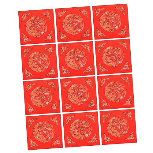 Tofficu 1 Satz Roter Papierkampf Papierjahr Leeres Couplet-papier Chinese New Year Chinesisch Neujahr Fu Charakterschreibpapier Chinesisches Frühlingsfestpapier Reis Papier 40 Stück von Tofficu