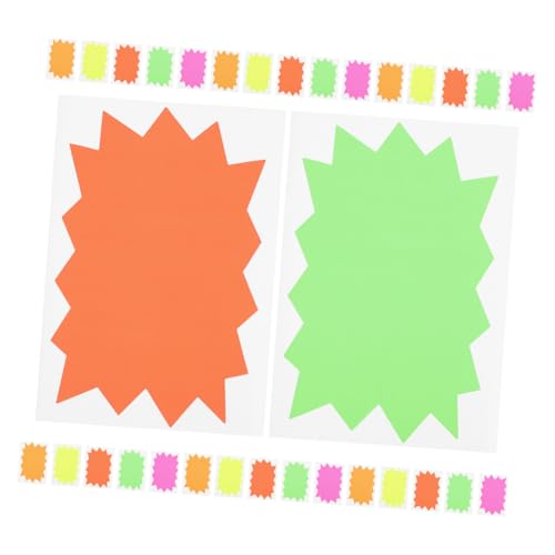 Tofficu 1 Satz Schild Preisschild Aufkleber Das Rabattetikett Hinweisetiketten Stern-ausschnitt-schilder Fluoreszierende Schilder Selbstklebendes Fluoreszierendes Papier 100st von Tofficu