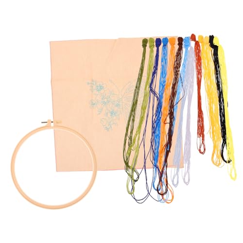 Tofficu 1 Satz Schmetterling-Stickset stickrahmen selber machen Sticksets für Anfänger Stanznadel-Kits embroidery set basteln set Sticksets für Erwachsene Stickpackung Katze Polyesterfaden von Tofficu