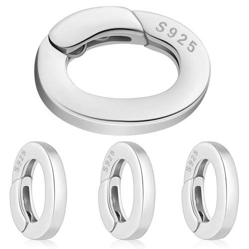 Tofficu 1 Satz Schmuckschnalle S925 Halskette Tor -tops Schnalle Halskette Charm-verschluss Ringkarabiner Karabiner Mit Ovalem Verschluss Ring Halskette Schließe Silver Silber- 4 Stück von Tofficu