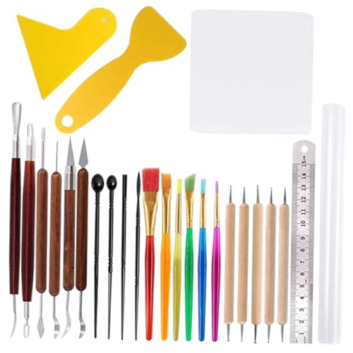 Tofficu 1 Satz Schnitzmesser Aus Ton Clay Tools Sculpting Tools Bildhauen Von Tonwerkzeugen Töpferwerkzeuge Selber Machen Gravur Werkzeugsatz Modelliermasse Diy-bildhauerset Holz 26st von Tofficu