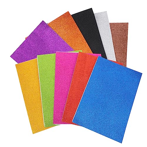 Tofficu 1 Satz Schwamm Glitzerpapier Bastelpapier Computerpapier Schaumpapierhandwerk Selbstklebendes Glitzerpapier Helles Farbiges Papier Konstruktionspapier Druckerpapier Colorful 10st von Tofficu