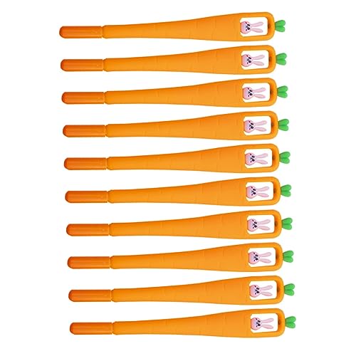 Tofficu 1 Satz Schwarzer Filzstift Gel Pen Kugelschreiber Kugleschreiber Carrot Pens Ballpoint Pen Karottenstifte Hasenstifte Studentenversorgung Karottenhäschenstift Plastik Orange 10st von Tofficu