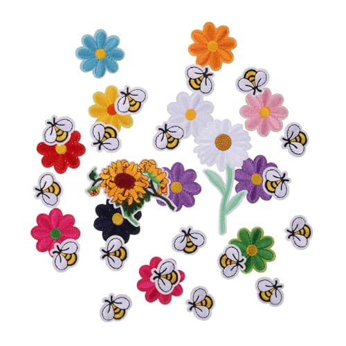 Tofficu 1 Satz Sonnenblumenfeld Nähzubehör Blumenmuster Reparaturflicken Nâhzubehör Taschenapplikationen Dekoration Ny Ich Liebe Kleider Bügeleisen Tuch-patch- Aufnäher Polyester 36st von Tofficu