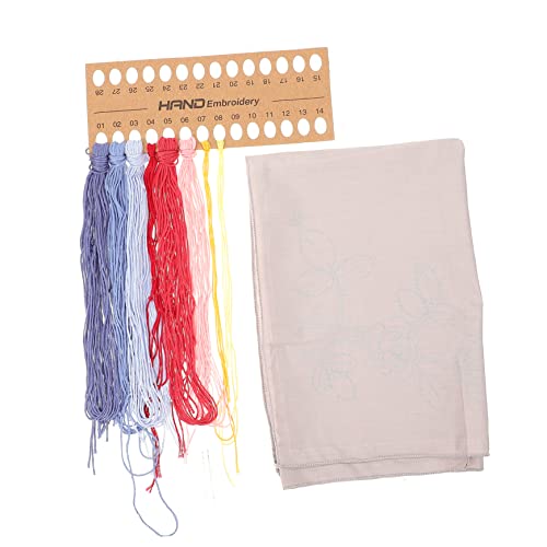 Tofficu 1 Satz Stickmaterialpaket linen fabric stickmuster valentinstagsgeschenke vakentienstagsgeschenk Taschentuchmaterial selber machen Stickerei-Taschentuch-Accessoire Baumwolle von Tofficu