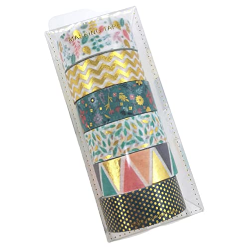 Tofficu 1 Satz Taschenband Selbstgemachte Aufkleber Dekorative Papierbänder Farbige Aufkleber Scrapbooking Zubehör The Washi Tape Buntes Klebeband-kit Scrapbook-klebeband 6 Rollen von Tofficu