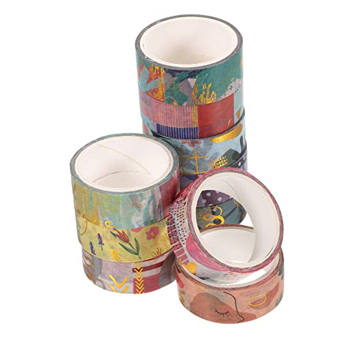 Tofficu 1 Satz Taschendekorband Diy Washi Tape Basteln Verzierungen Zum Basteln Dekorative Bänder Scrapbook-diy-klebebänder Bastelklebebänder Altes Washi-tape Japanisches Papier 10 Rollen von Tofficu