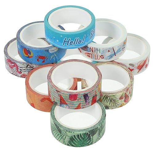 Tofficu 1 Satz The Washi Tape Multifunktionales Klebeband Sammelband Muster Klebeband Diy Klebeband Scrapbook-klebebänder Selber Machen Bedruckte Klebebänder Japanisches Papier 10 Rollen von Tofficu