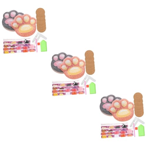 Tofficu 1 Satz Untersetzer Mit Diamantmalerei Kleiner Diamant Bausatz Untersetzer-kit Pflanzenuntersetzer Diamantuntersetzer in Katzenkrallenform Baum Untersetzer Basteltablett Acryl von Tofficu