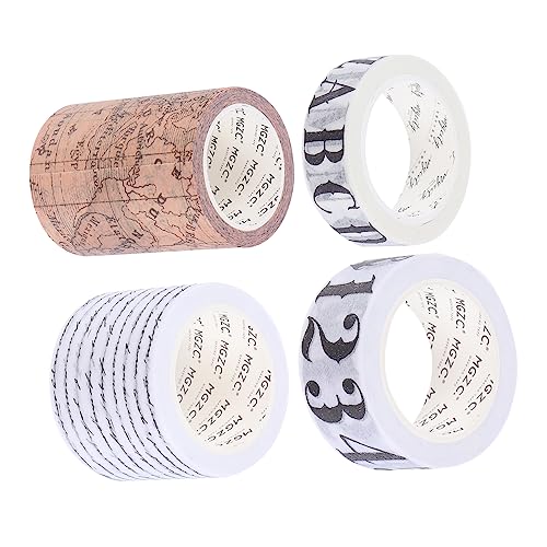 Tofficu 1 Satz Washi-tape Sammelalbum Japanisches Washi Tape Planer Maskierung Abdeckband Japanisches Dekor Washi-klebeband Geschenkverpackungsband Geschenksiegelaufkleber Papier 4 Rollen von Tofficu