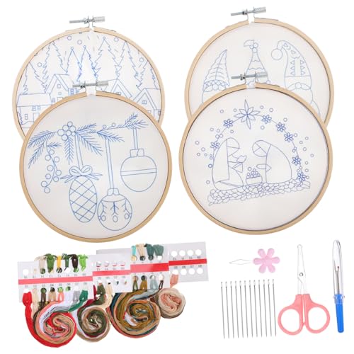 Tofficu 1 Satz Weihnachtsset-stickerei Bausatz Weihnachtsstickerei Stickset Weihnachten Weihnachts-stickset Weihnachtsornament-kit Weihnachtsschmuck-kit Bettwäsche Aus Baumwolle von Tofficu