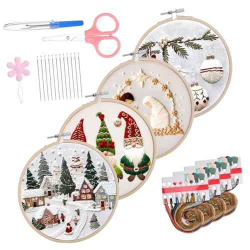 Tofficu 1 Satz Weihnachtsset-stickerei Stickset Anfänger Weihnachts-sticksets Für Erwachsene Weihnachtsschmuck-kit Bausatz Kreuzstichpackungen Weihnachtsstickerei Bettwäsche Aus Baumwolle von Tofficu