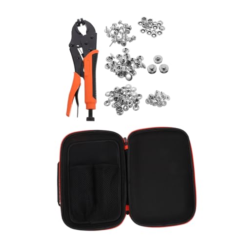 Tofficu 1 Satz Werkzeugkasten Schnapppresse Druckknöpfe Snap-installationstool Druckknopf-kit Befestigungszange Druckknopfwerkzeug Druckknopf-werkzeug Zackenknöpfe Knopfdruck Metall Orange von Tofficu