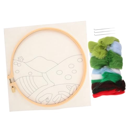 Tofficu 1 Satz Wollfilz-Spaß Stich Bausätze Stanznadel Aufkleber Bausatz Creative Set Sticken für anfänger Handwerksmaterial Anfänger Kit Stickereien Nadelfilz-Set für Anfänger Leinen von Tofficu