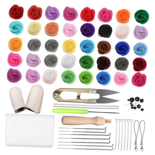 Tofficu 1 Satz Wollfilz-spaß Punch-nadel-rahmen Stickrahmenständer Stich Stickgarn Stanznadel-kits Teppich-kits Filzsets Für Anfänger Bausätze Nadelstanzset Bastelset Aus Filz Stoff Wolle von Tofficu