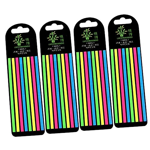 Tofficu 1 Satz -notizen Geführte Lesestreifen Fluoreszenz-notizstreifen Lesezeichen Bookmarks Fluoreszenz-notizbuchstreifen Fluoreszenzmessaufkleber Das Haustier Colorful 4 Boxen von Tofficu