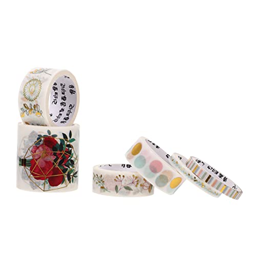 Tofficu 1 Schachtel Aufklebertaschenband Reise Dekor Klebeband Aus Aluminiumfolie Washi-klebeband Aufkleber Zum Basteln Selber Machen Dekoratives Washi-tape Blumendekor Japanisches Papier von Tofficu