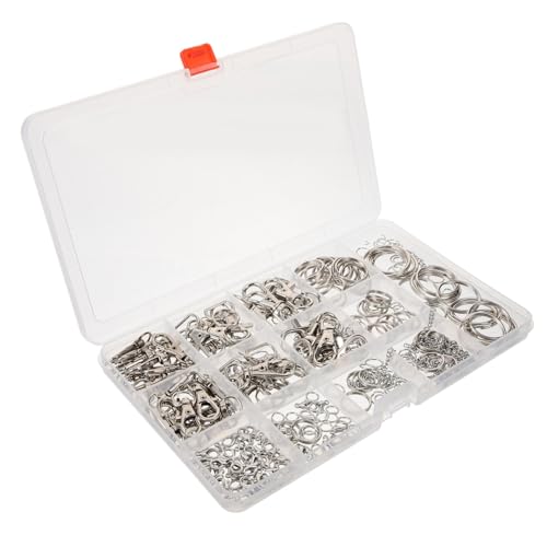 Tofficu 1 Schachtel Hummer Schlüsselanhänger Schlüsselanhängerringe Schlüsselbund schmuck machen jewelry making kit Biegeringe für die Schmuckherstellung DIY-Material Legierung Silver von Tofficu