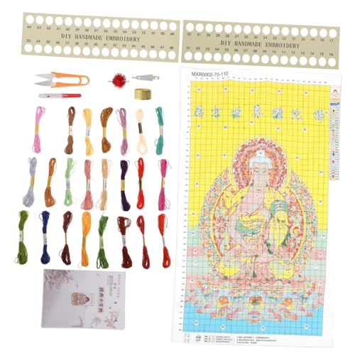 Tofficu 1 Set Buddha Kreuzstich Kits Stickerei Dekoration Home Stickerei Werkzeug von Tofficu