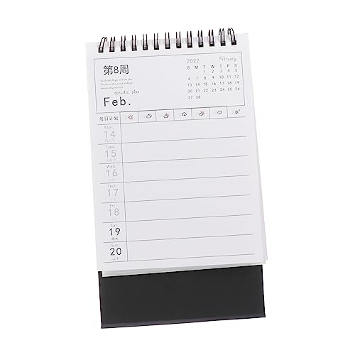 Tofficu 1 Stück 2022 Tischkalender 2022 Kleiner Kalender Zeltkalender 2022 Kalenderplaner Desktop-jahreskalender Notizblock-kalender Kleiner Tischkalender Bürodekoration Weiß Papier von Tofficu