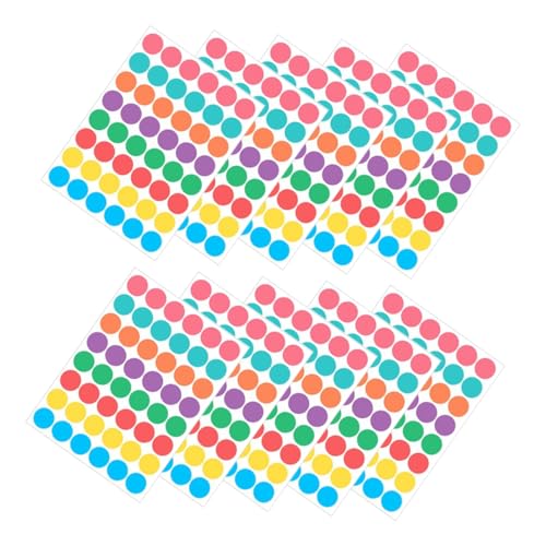 Tofficu 10 Blätter Runde Aufkleber Multifunktionale Punktaufkleber Etikettenversorgung Dekorative Aufkleberpunkte Farbcodierte Aufkleber Mehrzweck-etikettenaufkleber Kupferplattenaufkleber von Tofficu