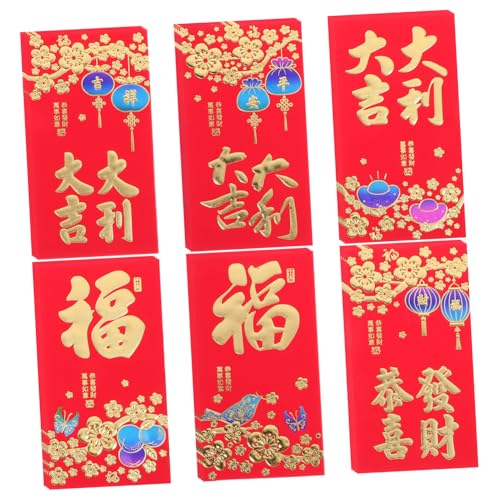 Tofficu 10 Lai Shi Feng Hong Bao Rote Umschläge zum Mondneujahr Frühlingsfest Geldtaschen geschenkumschläge geschenkverpackung papierrotes paket Bargeldumschläge für die Budgetierung von Tofficu