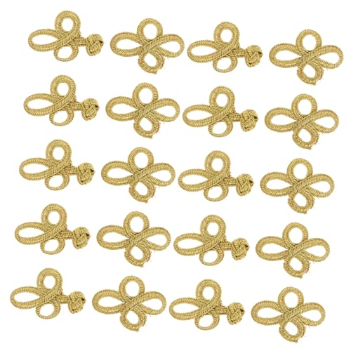 Tofficu 10 Paare Cheongsam Knoten Knoten Knöpfe Knopf Für Kleidung DIY Kleidung Knöpfe Nähen Knöpfe Dekorative Chinesische Knoten Nähen Forder Tang Kostüm Geknotet Golden Kam Lun von Tofficu