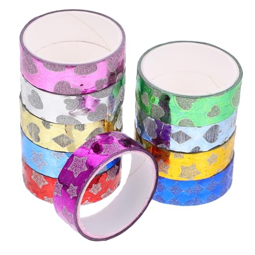 Tofficu 10 Rollen Handbuch-aufkleberband Buntes Washi Tape Aufkleber Für Geschenkverpackungen Dekorative Washi-klebebänder Dekoratives Washi-tape Scrapbooking-bänder Notizbuchbänder Papier von Tofficu