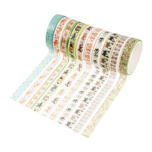 Tofficu 10 Rollen Heißpräge-Washi-Tape Sammelalbum Band für Tagebuch goldenes Washi Tape breit DIY Klebeband the washi tape wandverkleidung aufkleber Washi Tape abkleben Papier Klebeband von Tofficu