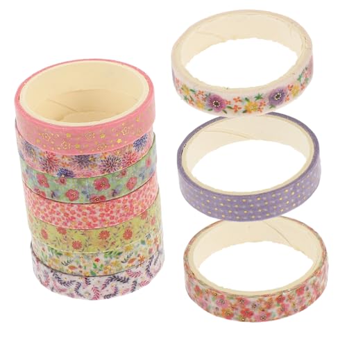 Tofficu 10 Rollen Heißpräge-Washi-Tape scrapbbok the washi tape verpackungen für selbstklebendes Washi-Tape dekorative Bänder Washi-Klebeband Geschenkbänder Japanisches Papier von Tofficu