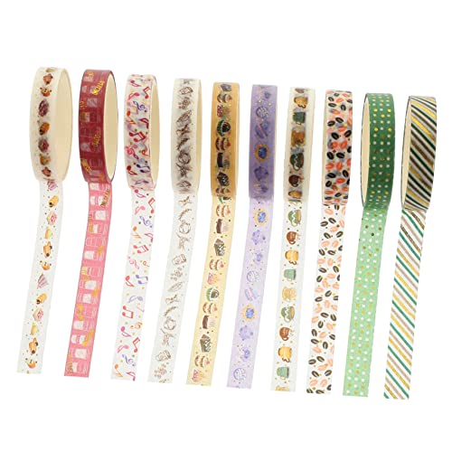 Tofficu 10 Rollen Heißpräge-washi-tape Abdeckband Basteln Kawaii Washi-klebeband Dekoratives Bastelband Dekoratives Klebeband Für Einklebebuch Washi Tape Zum Aufzeichnen Japanisches Papier von Tofficu