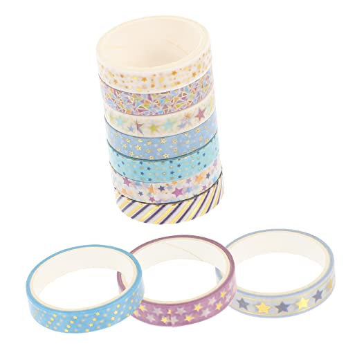 Tofficu 10 Rollen Heißpräge-washi-tape Washi-maskierung Selbstklebende Diy-klebebänder Süßes Washi-tape Dekorative Klebebänder Papierklebebänder Selber Machen Blumenband Japanisches Papier von Tofficu