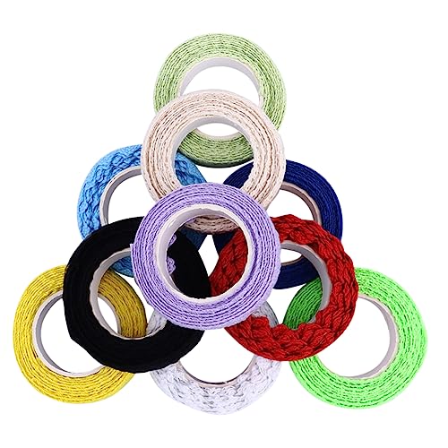 Tofficu 10 Rollen Spitze Klebeband geldumschläge umschlag wrapping dekorationen Dekoband Scrapbook-Spitzenband Geschenkband klebriges Handwerk dekoratives Klebeband abkleben Baumwolle von Tofficu