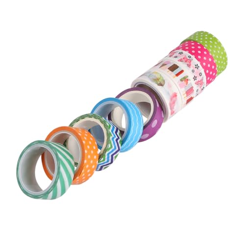 Tofficu 10 Rollen papierklebeband selber machen medizinisches Papierband Farbband medizinisches Klebeband Abdeckband dekorative sticker rollmäppchen Scrapbook-Klebeband Fotoalbumband von Tofficu