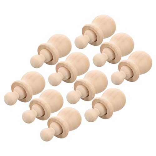 Tofficu 10 Satz Graffiti-Holzfigur Engel Puppe unvollendete Peg-Puppen DIY Holzspielzeug Naturholz Spielzeug Pegpuppen selbst bemalen Puppendekor aus Holzpflöcken Holzpuppen hölzern Beige von Tofficu