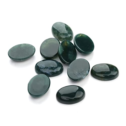 Tofficu 10 Stk Cabochons Aus Grünem Stein Schmuck Zeit Accessoires Ovales Fahrerhaus Aus Edelstein Edelstein-cabochons Zeitsteinzubehör Zum Selbermachen Kuppel-cabochons Bilddekor Green von Tofficu